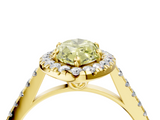 Yellow gold Fancy Yellow Marquise  Halo Pavé Diamond Engagement Ring with Four-Prong Setting_7