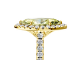 Yellow gold Fancy Yellow Marquise  Halo Pavé Diamond Engagement Ring with Four-Prong Setting_8