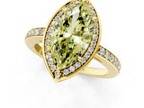 Yellow gold Fancy Yellow Marquise  Halo Pave Band Solitaire Ring with Prong Setting_29