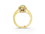 Yellow gold Fancy Yellow Marquise  Halo Pave Band Solitaire Ring with Prong Setting_31