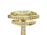 Yellow gold Fancy Yellow Marquise  Halo Pave Band Solitaire Ring with Prong Setting_33