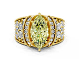 Yellow gold Fancy Yellow Marquise  Halo Pave Diamond Engagement Ring with Milgrain Detailing_29
