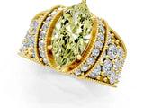 Yellow gold Fancy Yellow Marquise  Halo Pave Diamond Engagement Ring with Milgrain Detailing_30