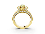 Yellow gold Fancy Yellow Marquise  Halo Pave Diamond Engagement Ring with Milgrain Detailing_32