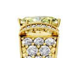 Yellow gold Fancy Yellow Marquise  Halo Pave Diamond Engagement Ring with Milgrain Detailing_34