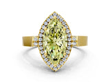 Yellow gold Fancy Yellow Marquise  Halo Pave Split Shank Prong Setting Ring_26
