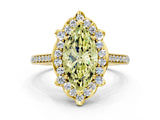 Yellow gold Fancy Yellow Marquise  Halo Round Diamond Pave Band with Four-Prong Setting_39