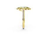 Yellow gold Fancy Yellow Marquise  Halo Round Diamond Pave Band with Four-Prong Setting_41