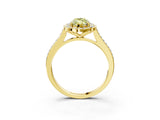 Yellow gold Fancy Yellow Marquise  Halo Round Diamond Pave Band with Four-Prong Setting_42