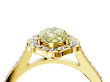 Yellow gold Fancy Yellow Marquise  Halo Round Diamond Pave Band with Four-Prong Setting_43