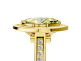 Yellow gold Fancy Yellow Marquise  Halo Solitaire Diamond Ring with Pave Band and Bezel Setting_34