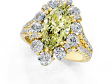 Yellow gold Fancy Yellow Marquise  Halo Split Shank Diamond Engagement Ring with Pave Band and Four-Prong Setting_1