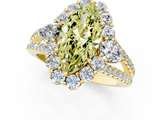 Yellow gold Fancy Yellow Marquise  Halo Split Shank Diamond Engagement Ring with Prong Setting_1