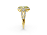 Yellow gold Fancy Yellow Marquise  Halo Split Shank Diamond Engagement Ring with Prong Setting_2