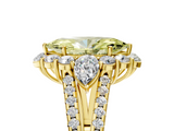 Yellow gold Fancy Yellow Marquise  Halo Split Shank Diamond Engagement Ring with Prong Setting_5