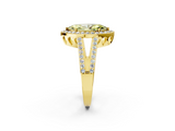 Yellow gold Fancy Yellow Marquise  Halo Split Shank Diamond Ring with Four-Prong Setting_2