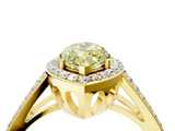 Yellow gold Fancy Yellow Marquise  Halo Split Shank Diamond Ring with Four-Prong Setting_4