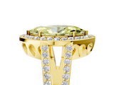 Yellow gold Fancy Yellow Marquise  Halo Split Shank Diamond Ring with Four-Prong Setting_5