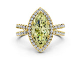 Yellow gold Fancy Yellow Marquise  Halo Split Shank Diamond Ring with Pavé Setting_26