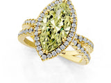 Yellow gold Fancy Yellow Marquise  Halo Split Shank Diamond Ring with Pavé Setting_27