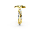 Yellow gold Fancy Yellow Marquise  Halo Split Shank Diamond Ring with Pavé Setting_28