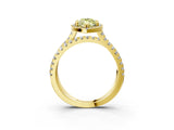 Yellow gold Fancy Yellow Marquise  Halo Split Shank Diamond Ring with Pavé Setting_29