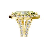 Yellow gold Fancy Yellow Marquise  Halo Split Shank Diamond Ring with Prong Setting_5
