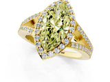Yellow gold Fancy Yellow Marquise  Halo Split Shank Pave Diamond Ring with Four-Prong Setting_53