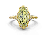 Yellow gold Fancy Yellow Marquise  Halo Split Shank Pave Diamond Ring with Petal Prong Setting_23