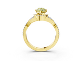 Yellow gold Fancy Yellow Marquise  Halo Twist Band Solitaire Prong Setting Ring_3