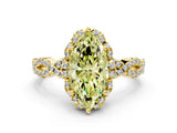 Yellow gold Fancy Yellow Marquise  Halo Twist Band Solitaire Ring with Six-Prong Setting_32