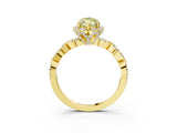 Yellow gold Fancy Yellow Marquise  Halo Twist Band Solitaire Ring with Six-Prong Setting_35