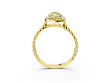 Yellow gold Fancy Yellow Marquise  Halo Twisted Band Four-Prong Diamond Ring_3