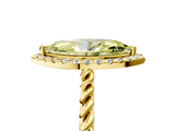 Yellow gold Fancy Yellow Marquise  Halo Twisted Band Four-Prong Diamond Ring_5