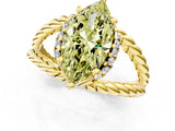 Yellow gold Fancy Yellow Marquise  Halo Twisted Band Four-Prong Ring_45