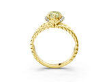 Yellow gold Fancy Yellow Marquise  Halo Twisted Band Four-Prong Ring_47