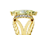 Yellow gold Fancy Yellow Marquise  Halo Twisted Band Four-Prong Ring_49