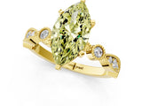 Yellow gold Fancy Yellow Marquise  Milgrain Bezel Diamond Engagement Ring with Solitaire Prong Setting_30