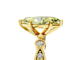 Yellow gold Fancy Yellow Marquise  Milgrain Bezel Diamond Engagement Ring with Solitaire Prong Setting_34