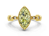 Yellow gold Fancy Yellow Marquise  Milgrain Marquise Diamond Twist Band Ring_63