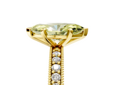 Yellow gold Fancy Yellow Marquise  Milgrain Pave Diamond Engagement Ring with Four-Prong Setting_5