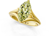 Yellow gold Fancy Yellow Marquise  Solitaire Beaded Band Six-Prong Setting_1