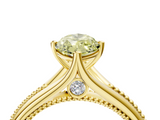 Yellow gold Fancy Yellow Marquise  Solitaire Beaded Band Six-Prong Setting_4