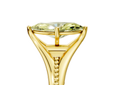 Yellow gold Fancy Yellow Marquise  Solitaire Beaded Band Six-Prong Setting_5