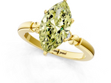Yellow gold Fancy Yellow Marquise  Solitaire Beaded Band with Four-Prong Setting_1