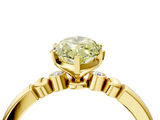 Yellow gold Fancy Yellow Marquise  Solitaire Beaded Band with Four-Prong Setting_4