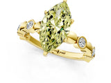 Yellow gold Fancy Yellow Marquise  Solitaire Bezel-Set Diamond Ring with Beaded Band and Four-Prong Setting_30