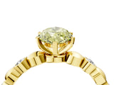 Yellow gold Fancy Yellow Marquise  Solitaire Bezel-Set Diamond Ring with Beaded Band and Four-Prong Setting_33