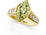 Yellow gold Fancy Yellow Marquise  Solitaire Bezel-Set Diamond Ring with Channel-Set Band_1