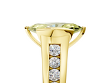 Yellow gold Fancy Yellow Marquise  Solitaire Bezel-Set Diamond Ring with Channel-Set Band_5